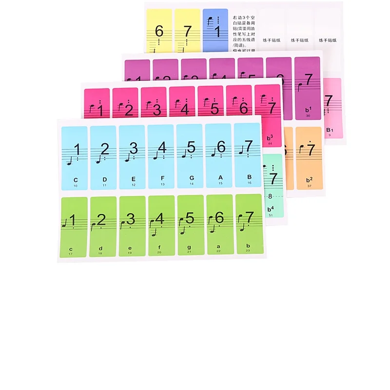 

Transparent Piano Keyboard Sticker 51/61 Key Electronic Keyboard 88 Key Piano Stave Note Sticker for White Keys