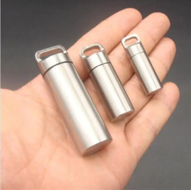 Stainless Steel Waterproof Pill Holders Match Edc Case Box Container