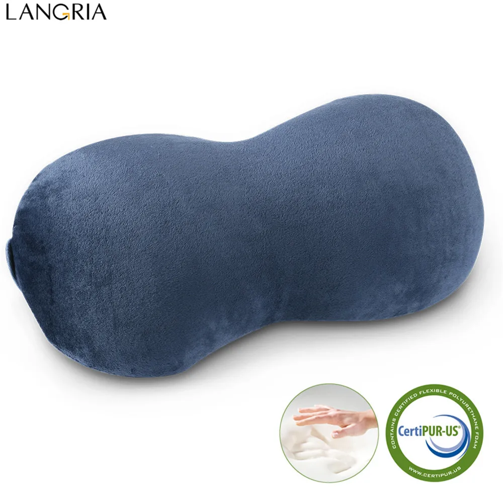 LANGRIA Peanut shape Travel Pillow Car Air Flight Memory Foam Neck