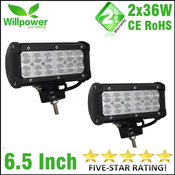 

stock factory price 2 pcs Spot beam Flood beam 36W 7 inch car 3400lms waterproof 12v DC 6000K work light led offroad light bar