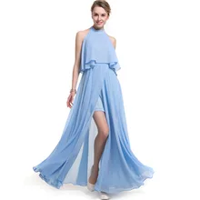 2017 new dress summer women’s clothing fashion slim solid o-neck sleeveless chiffon dress female