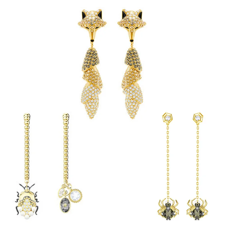 

SERVICE YOU Fashion 100% Sterling Silver Original 1:1 High Quality Fox Earring Women Jewelry Free Mail