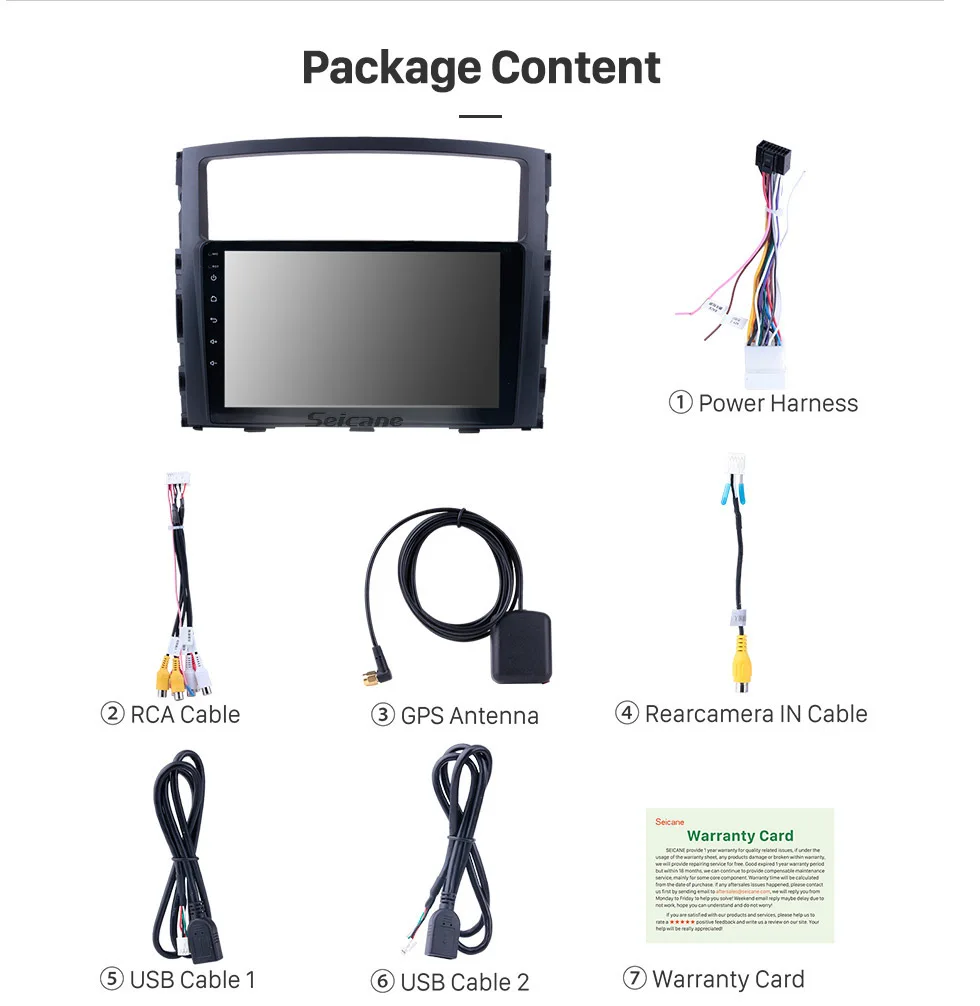 Cheap Seicane Car Radio For Mitsubishi PAJERO V97/V93 2006 2007 2008 2009 2010 2011-2013 Android 8.1 9 inch 2Din GPS Multimedia Player 19
