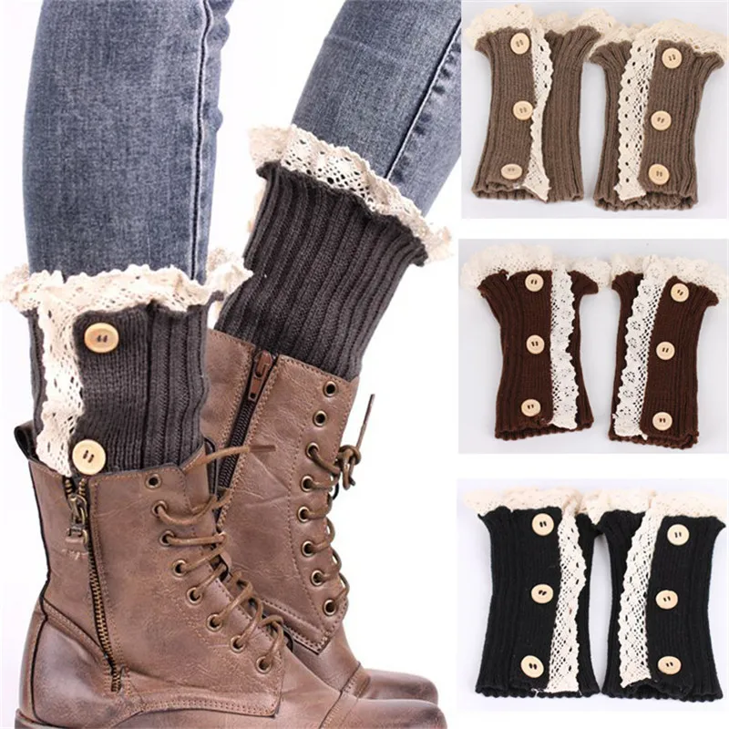 Ankle Socks Womens Crochet Winter Leg Warmer Socks Ladies Boots Cover