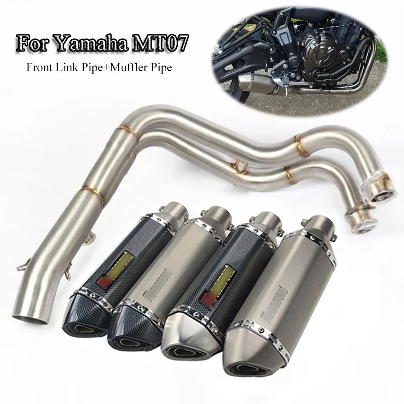 

Slip On MT07 FZ07 Exhaust System pipe Header Link Front Connect Pipe Motorcycle Exhaust Muffler Tips Tube For Yamaha Dirt Bike