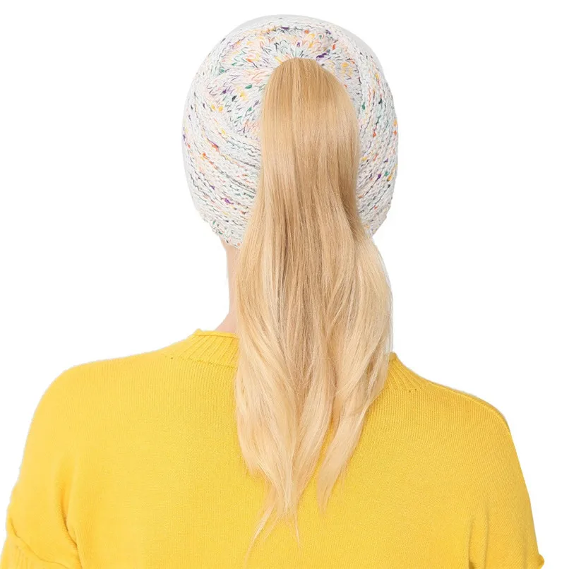 Caps Women Girl's Winter Warm Knit Thicken Hat Wool Snow Ski Caps with Visor New Design Hot Sale Gorras Mujer 30SP2723