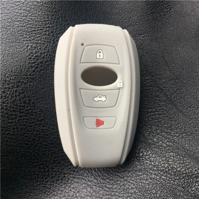 Силиконовый резиновый чехол для ключей для автомобиля subaru датчик для Impreza Forester XV trezia BRZ wrx levorg 3 чехол для ключей с кнопками - Название цвета: Серый