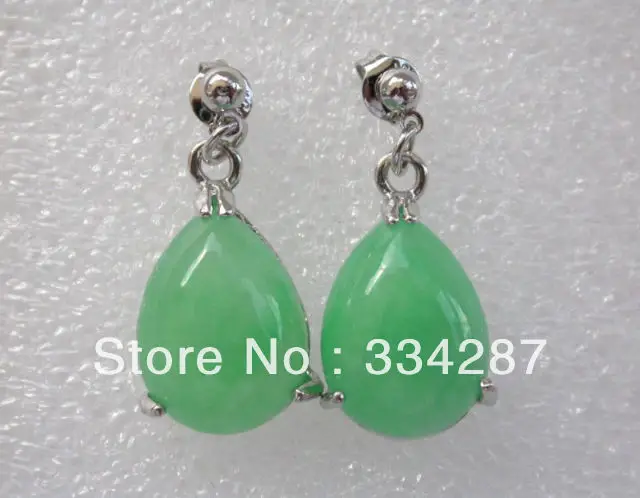 Natural green jade капельное мотаться серьги AA1013 | Украшения и аксессуары