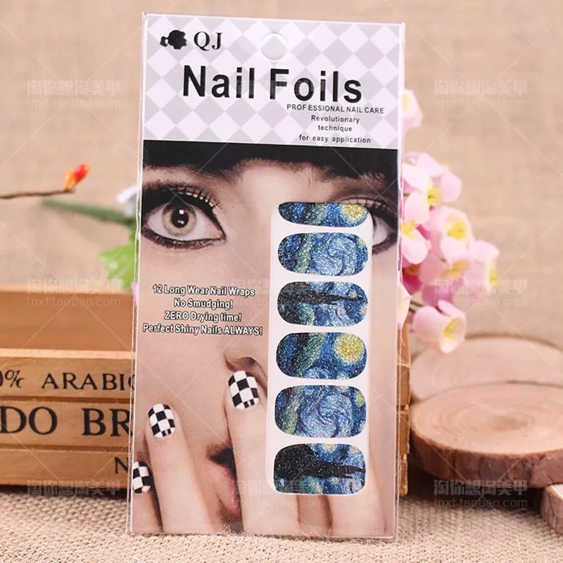 

New fashion high quality nail art romantic sticker decals the starry night Van Gogh summer style decoration tools make up nail