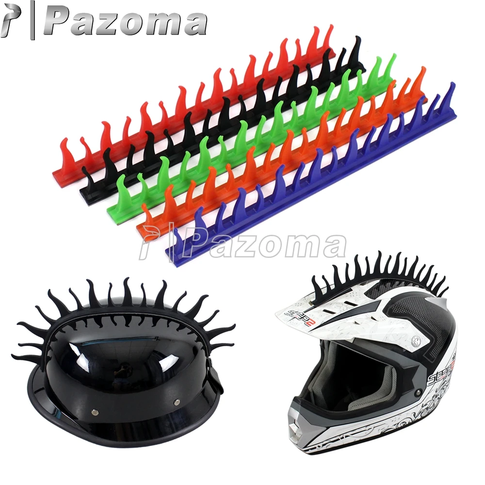 

Dirt Biker Helmets Mohawks Sticker Spikes Motorbike Rubber Stick Capacete Decoration