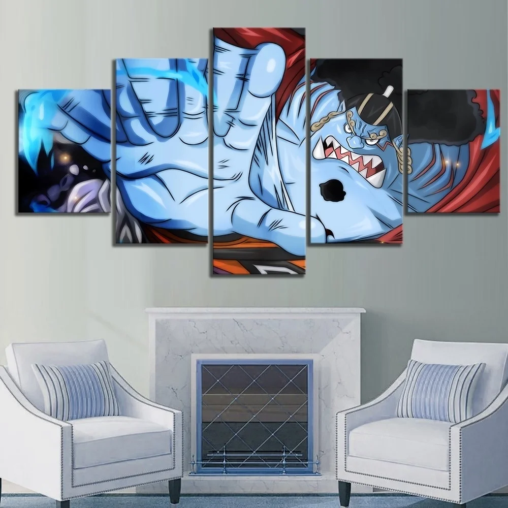 Waliicorners 5 Piece Wall Art Anime Poster Picture One Piece Jinbe Oka Shichibukai Poster Wall Painting Home Modern Decor Canvas 5 HTB1BFd7affsK1RjSszbq6AqBXXaw