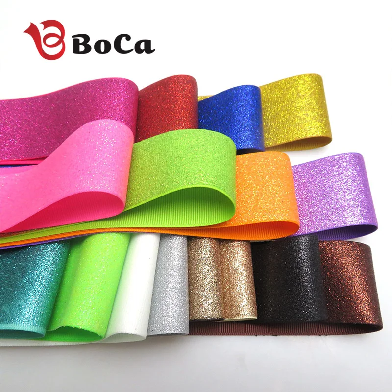 

3"75mm 50yards Solid glitter ribbon many colors to choose for wedding packing or any other uses
