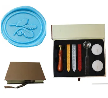 

Vintage Bird On Leaves Custom Picture Logo Wedding Invitation Wax Seal Sealing Stamp Sticks Melting Spoon gift Box Set Kit