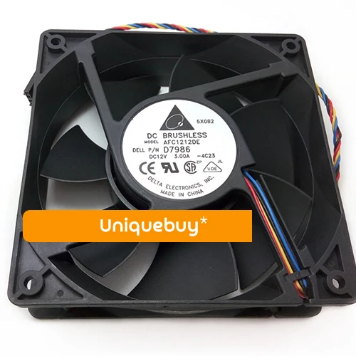 

For Delta 3.00A 4line cooling fan 12V temperature control 12cm AFC1212DE
