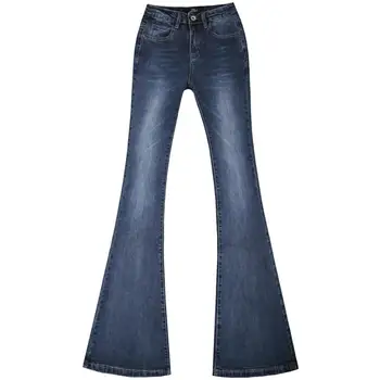 

plus size 24-32!Women Jeans fashion spring autumn Stretch Slim Denim Flares Pants Breathable Bell Bottom Trousers