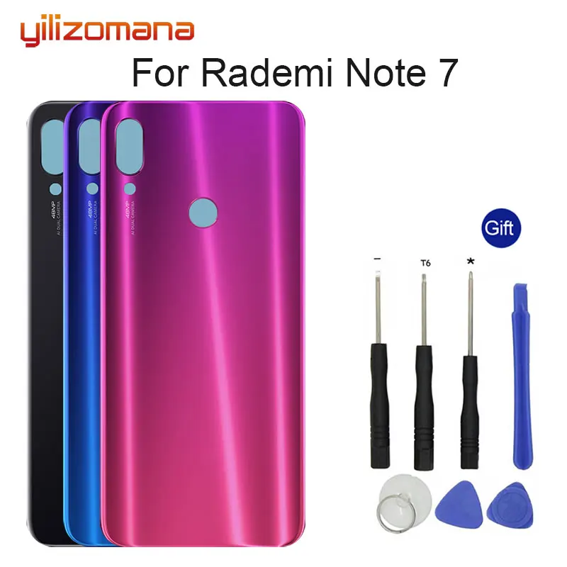 

YILIZOMANA Back Cover For Xiaomi Redmi note 7 Mobile Phone Rear Door Housings Parts Case Replacement Battery Free Tools