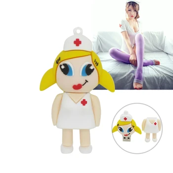 

Popular Sexy Nurse usb flash drive 4GB 8G 16GB Pen drive 32GB 64GB Flash Memory Stick pendrive usb2.0 disk mini Gift