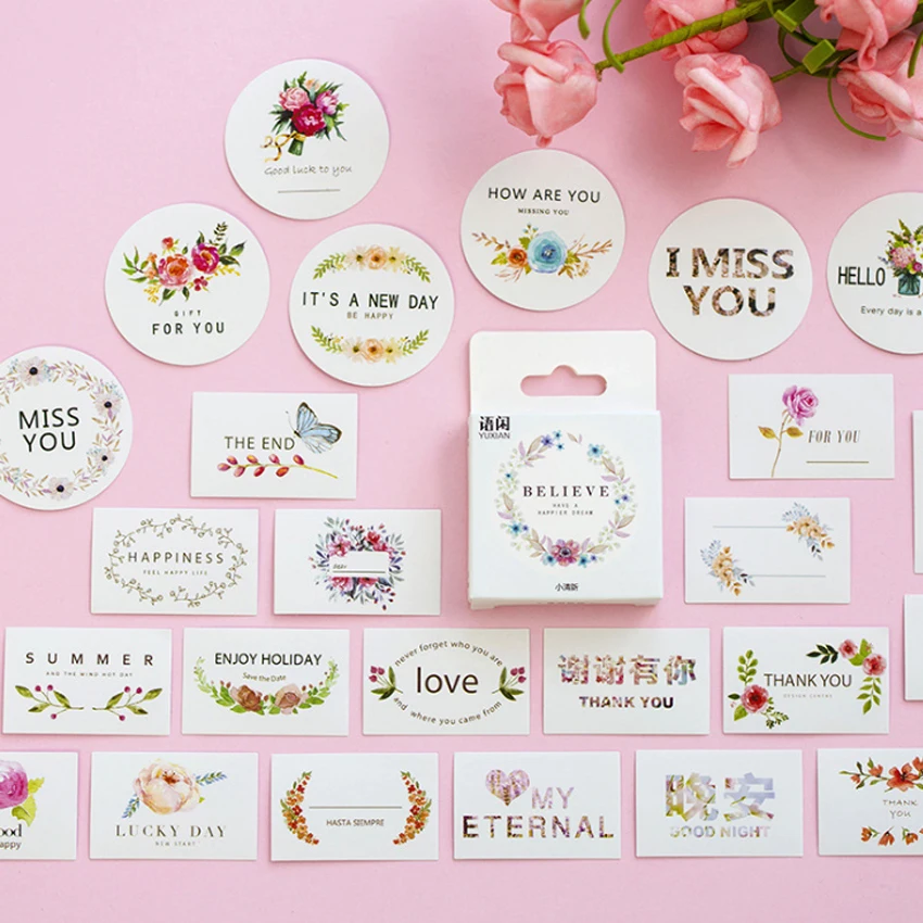 

50Pcs/box Cute Small fresh decorative stickers album decorations DIY stickers diary scrapbooking School office stationery