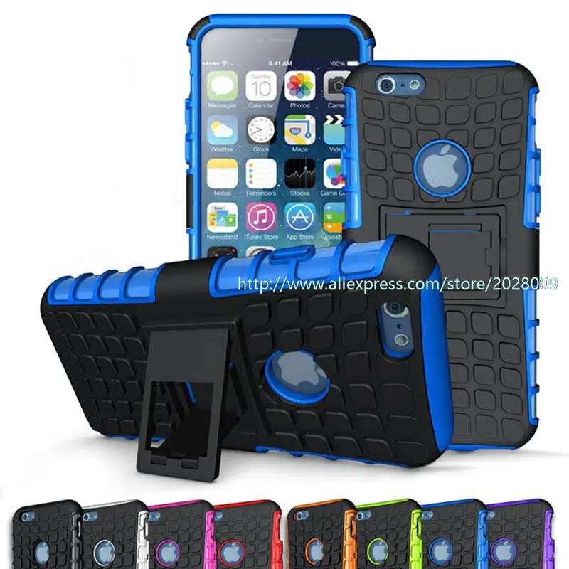 2 In 1 Phone Cases for iPhone 6 Plus 5.5" Tpu Stand Case 500PCS lot