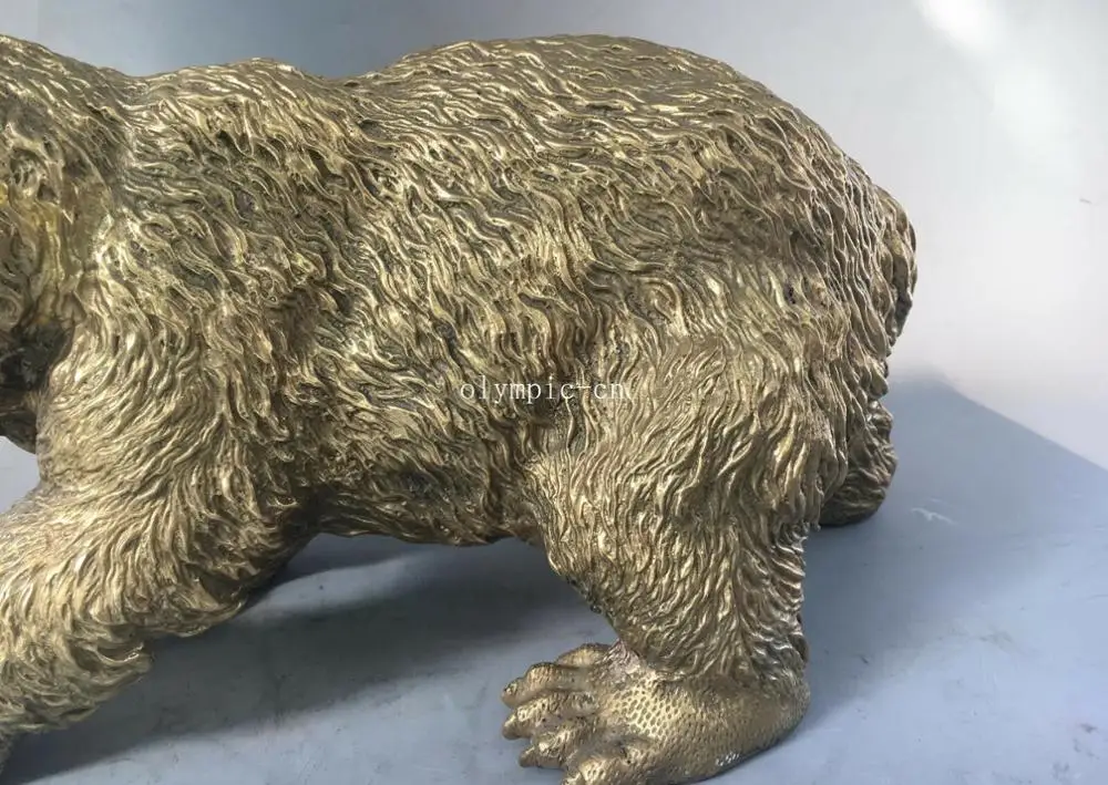1" Медная скульптура из латуни резные звери Статуэтка медведя