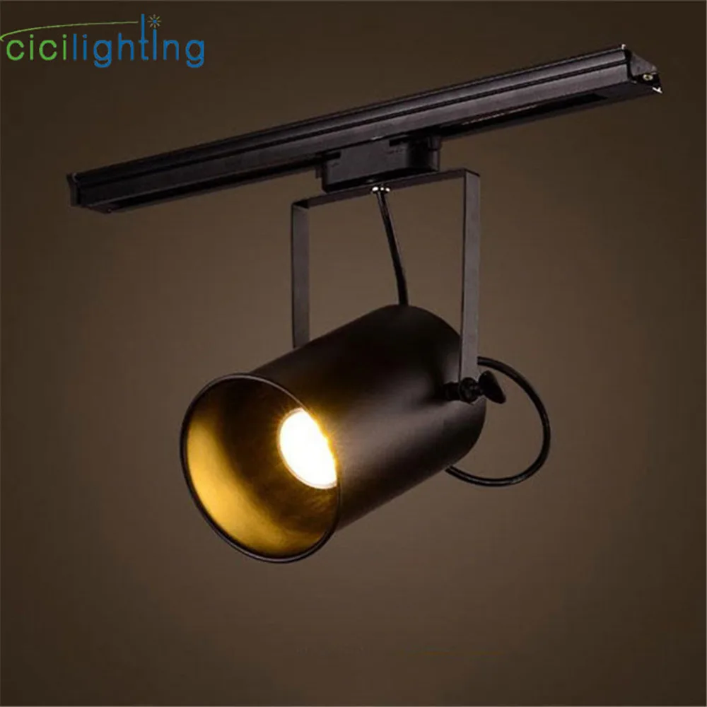 1 قطعة 5 W led أضواء المسارات خمر أسود مصباح الطرق الملابس مخزن cob أضواء led الصناعية الأمريكية نمط لوفت السكك الحديدية مصباح التوقف