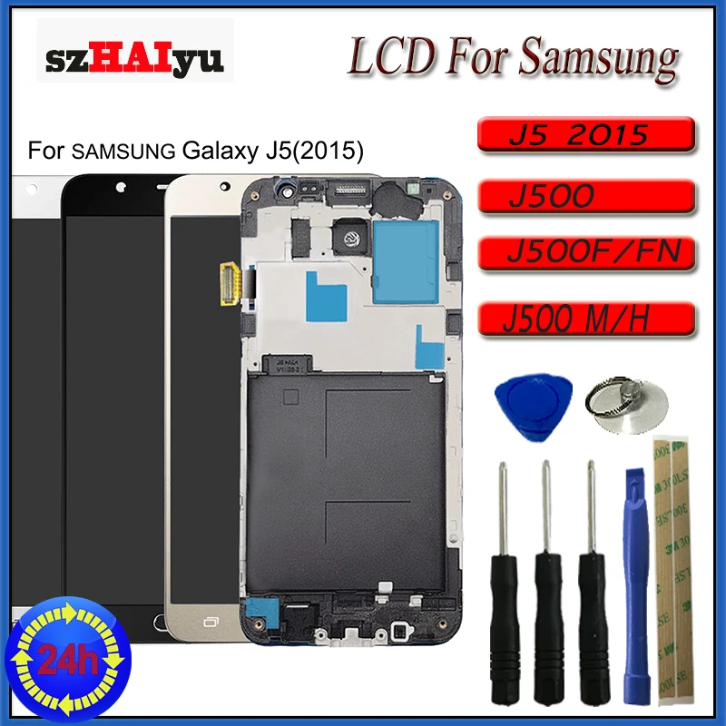 

For Samsung Galaxy J5 2015 J500 LCD Display Touch Screen J500FN J500F J500M J500H /DS Screen Adjust Brightness Frame Housing