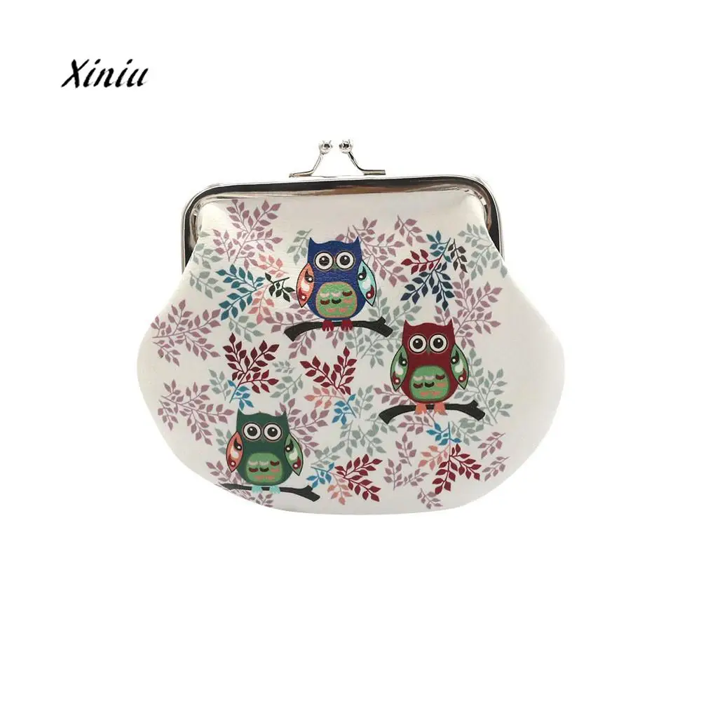 

Womens Cute Owl Mini Wallet Lovely PU Leather Card Holder Coin Purse Female Clutch Handbag Short Money Card Bags Carteira