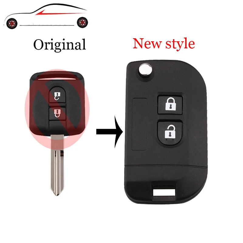 

GORBIN 2Buttons New style Folding Remote Key Shell Car Case For Nissan Qashqai primera Micra Navara Almera Note Sunny