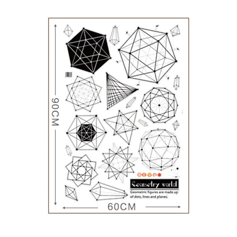 

Wall Sticker Geometry Pattern Art Removable Background Decoration For Classroom Bedroom @LS