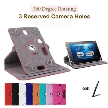 

For Lenovo IdeaTab A5500 16Gb 8"Inch 360 Degree Rotating Universal Tablet PU Leather cover case Free Pen