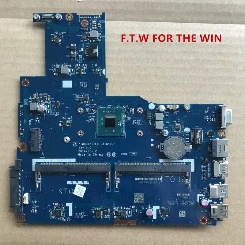 

MB 5B20G46258 para Lenovo B50-30 Laptop Motherboard ZIWB0/B1/E0 LA-B102 REV 2.1 (CPU N3530) DDR3L 100% probado