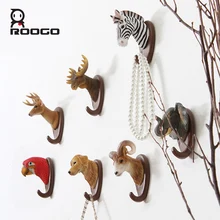 Вешалка ROOGO с головой животного из 3D смолы настенный крючок