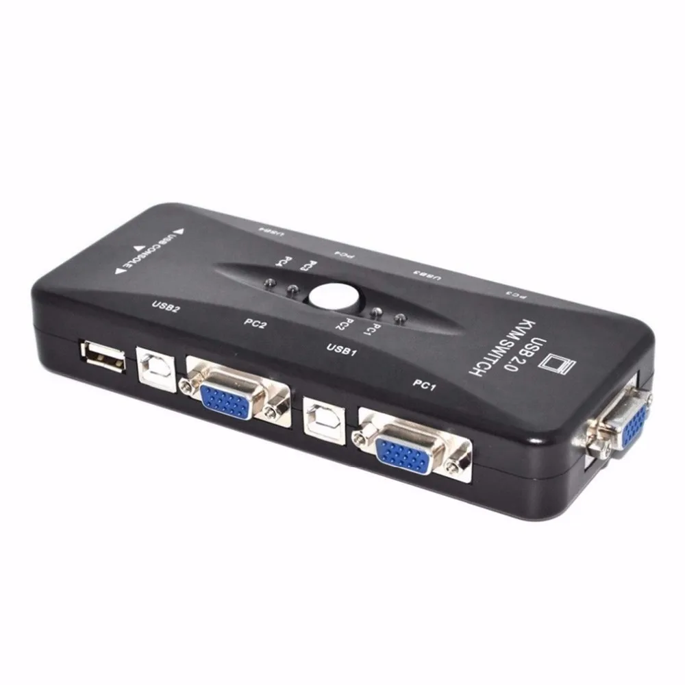 4 Port hub USB 2.0 KVM VGA/SVGA Switch Box Adapter