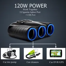 Автомобиль-Зарядное устройство 3 в 1 Авто-прикуриватели Адаптеры питания гнездо Splitter 3.1a 12 В USB Автомобильное Зарядное устройство для iPhone iPad телефон DVR GPS Наборы