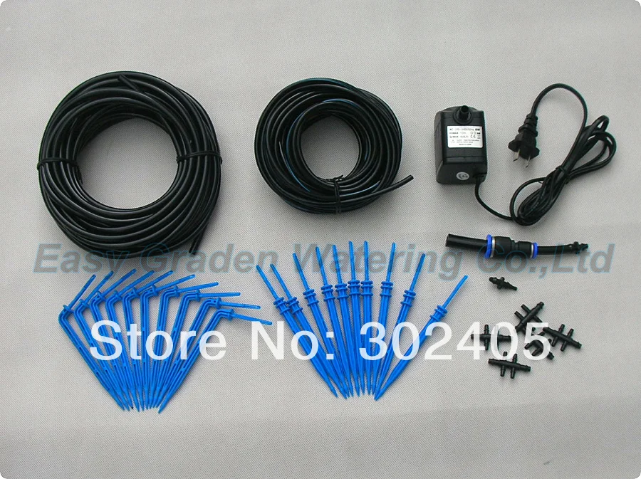 

Plant watering system for pot flower.Automatic watering with submerged pump .Micro irrigation.drip garden watering.