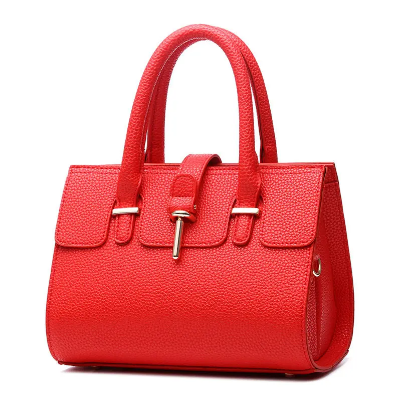 Red Fashion PU Women Handbag Tote Casual Office Lady Shoulder Bag