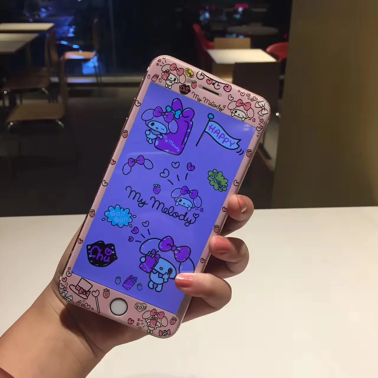 

3D Tempered Glass Screen Protector For iphone 8 6 6S 7plus HD Toughened Film Cartoon Pattern