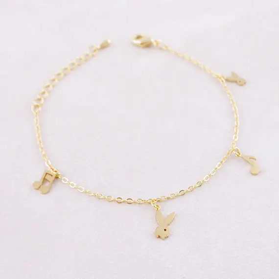 Gold Silver Music Rabbit Bracelet.jpg