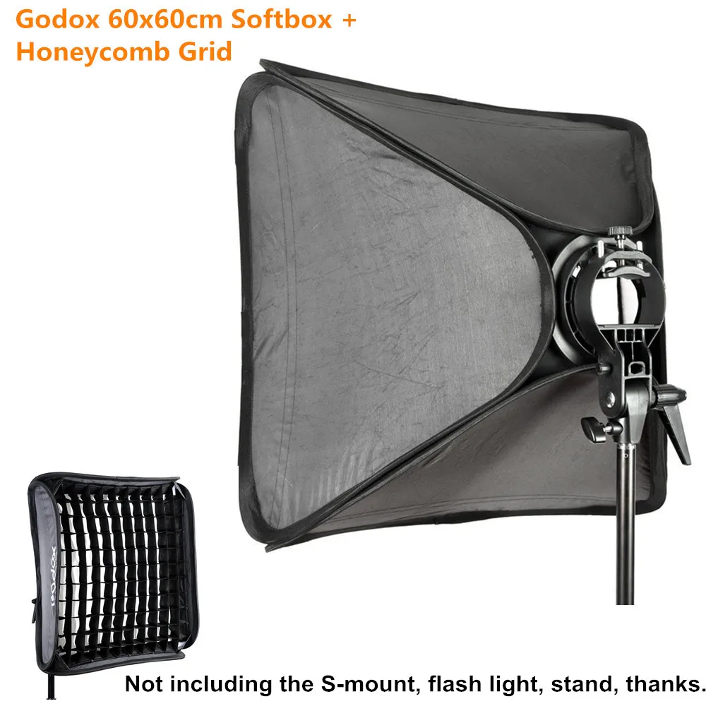 Софтбокс Godox 60x60 см + сотовая сетка для студийной фотосъемки Рассеиватель Вспышки