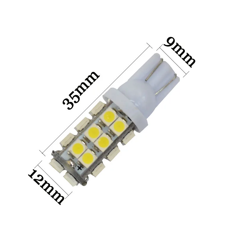  100x T10 28 Smd Led 168 194 W5W 1210 3528 Auto Car Led light LED Wedge Bulbs Light Lamp DC12V White Blue Red Yellow Green (4)
