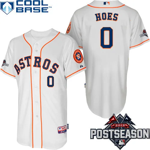 Houston Astros #0 L.J. Hoes Jersey Men's Stitched Logo High Quality Baseball  Jersey 2015 Postseason Path S to 5XL