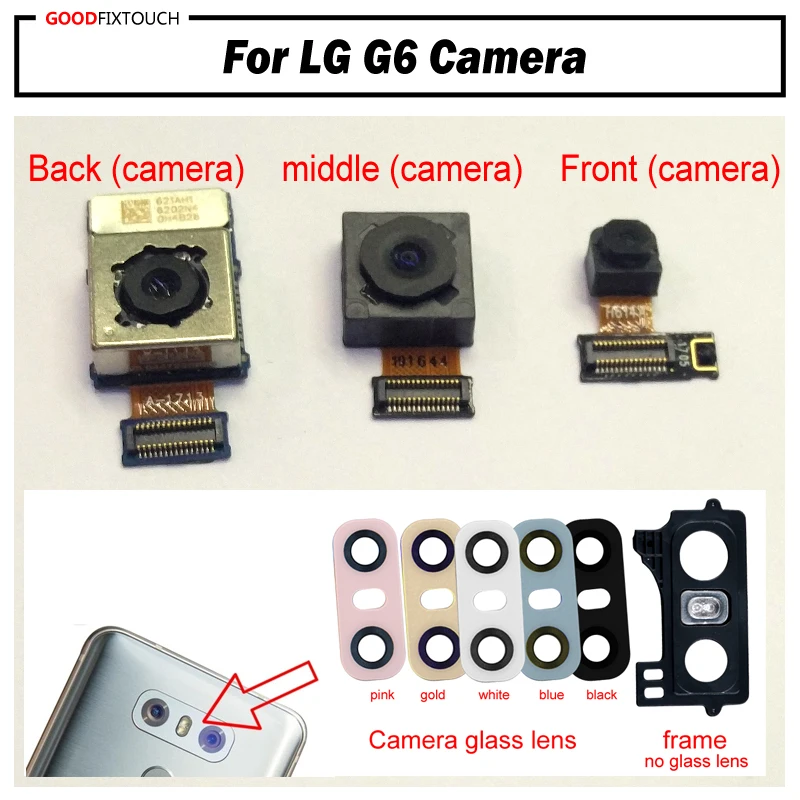 Протестированная для LG G6 H870 H871 H872 LS993 VS998 US997 H873 задняя камера с фронтальной маленькой камерой+ стеклянный объектив+ рамка