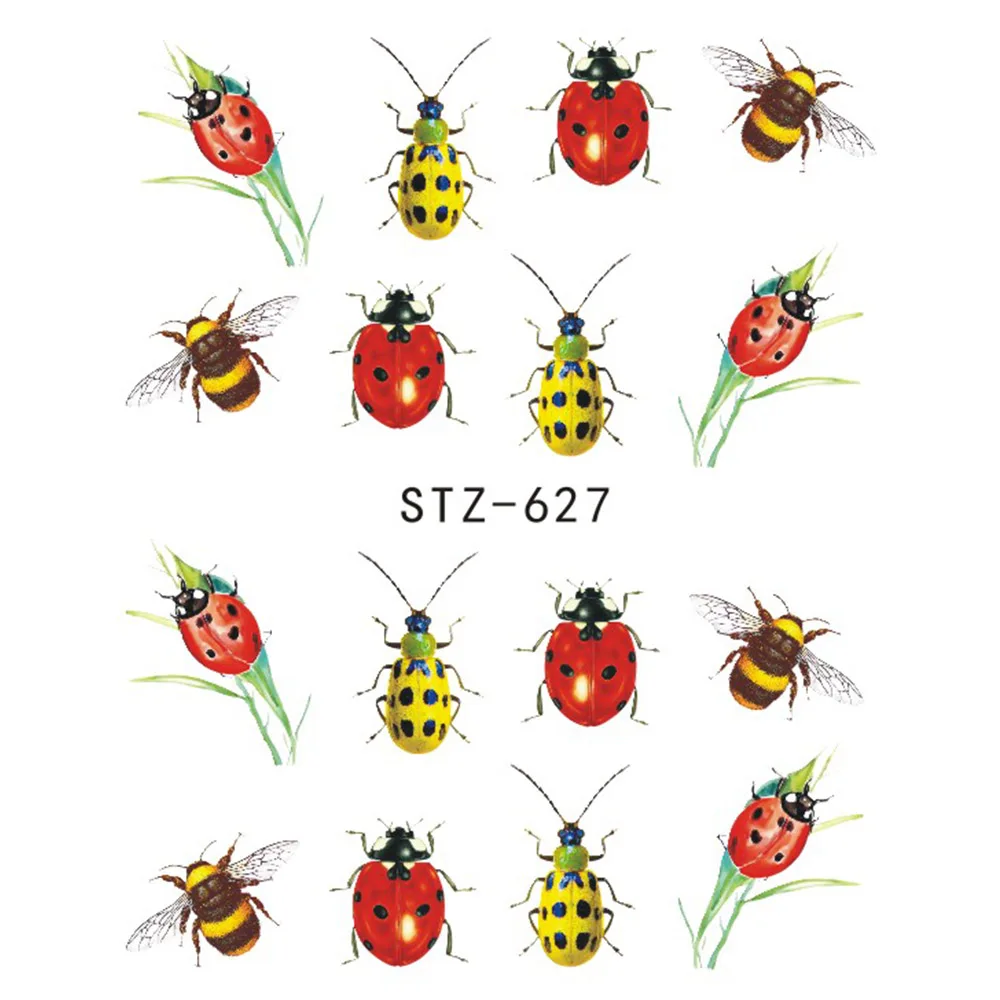 1 шт водяные наклейки для ногтей, наклейки для ногтей, бабочки, пчелы, лето, водяные знаки, клеящиеся ползунки, обертывания, украшения, BESTZ608-627 для маникюра