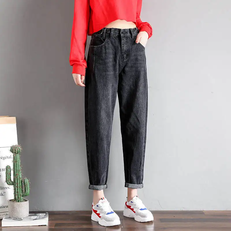 

Spring Women High Waist Jeans Blue Black Denim Wide Leg Women Jeans Vaqueros Mujer Long Pants Boyfriend Jeans For Women C5200