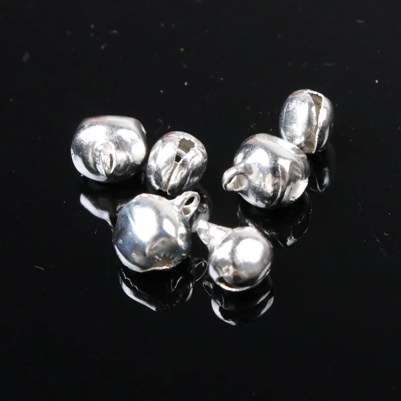 50pcs 6mm Jingle Bells Gold Silver Plated Iron Loose Beads Small for Party Christmas Tree Ornamen Decoration Home Accessories