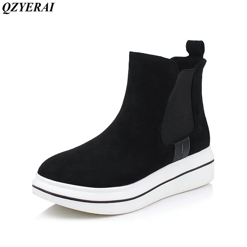 

QZYERAI Autumn and winter New arrival fashion new youth women ankle boots casual shoes women of shoes motorcycle boots