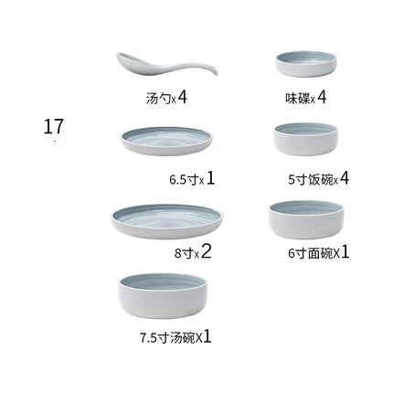 Модный набор посуды, креативная личность, ручная роспись, кухонная тарелка, домашняя комбинация, Корейская посуда, наборы - Цвет: 17
