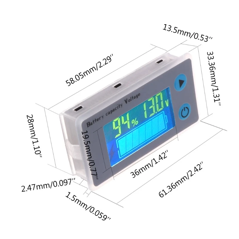 

2019 New 10-100V Universal Battery Capacity Voltmeter Tester LCD Car Lead-acid Indicator