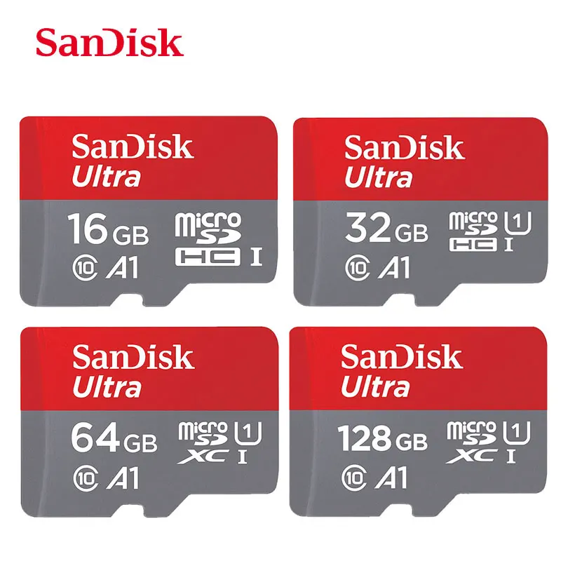 Карта памяти SanDisk 128 Гб 64 ГБ 32 ГБ 16 ГБ Micro SD карта Ultra A1 microSDHC/SDXC UHS-I 98 МБ/s-100MB/s tf-карты для смартфонов