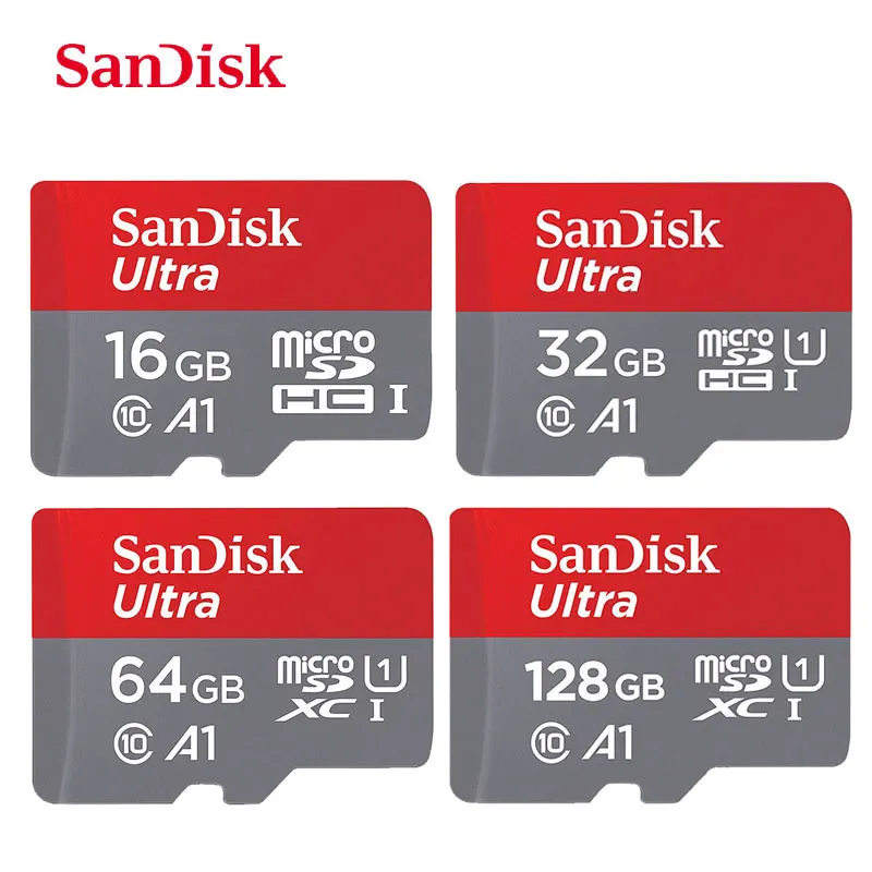 SanDisk карта памяти 128 Гб 64 ГБ 32 16 Micro SD Ultra A1 microSDHC/SDXC UHS I 98 МБ/с./с 100 TF карты для